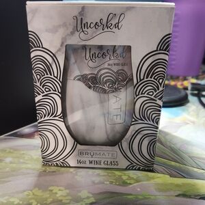 BrüMate Uncork'd Wine Glass - White Marble